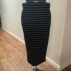White House Black Market Stripped Midi Skirt